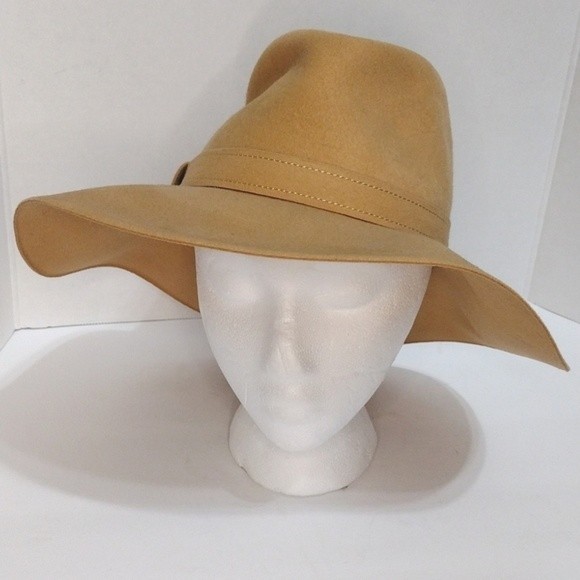 Adolfo II Western Style Wide Brim 100% Wool Fedora Hat Size 22.5" - Picture 1 of 8